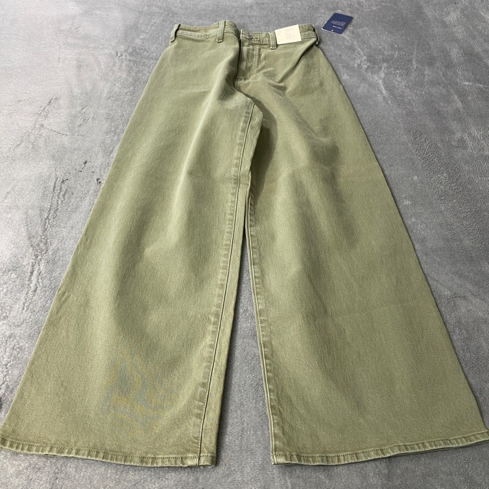 Universal Thread Jeans Womens 4R Green Sailor Wide Leg High Rise Denim Pants
